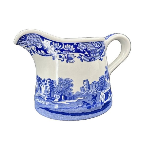 Spode Blue Italian Porcelain Creamer Pitcher, 7 oz, Warm Oven Safe - Picture 1 of 9